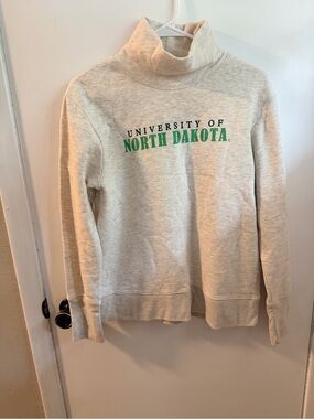 League Cream Turtleneck Sweatshirt with Green University Print